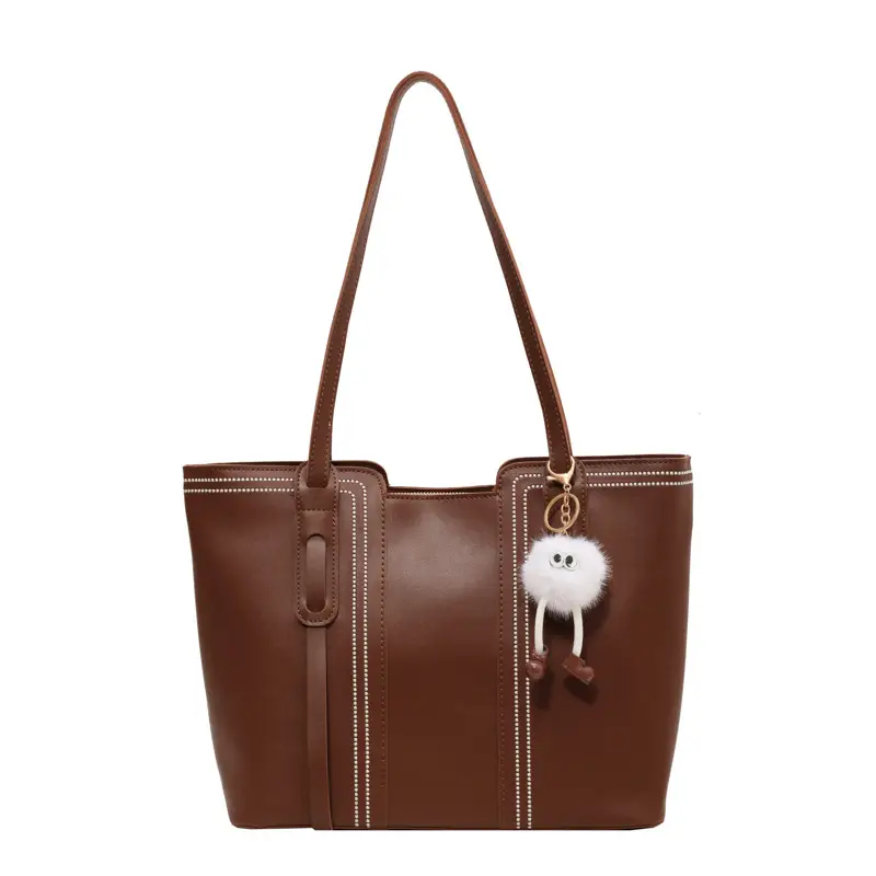 Black Women's Large Tote Bag with Keychain