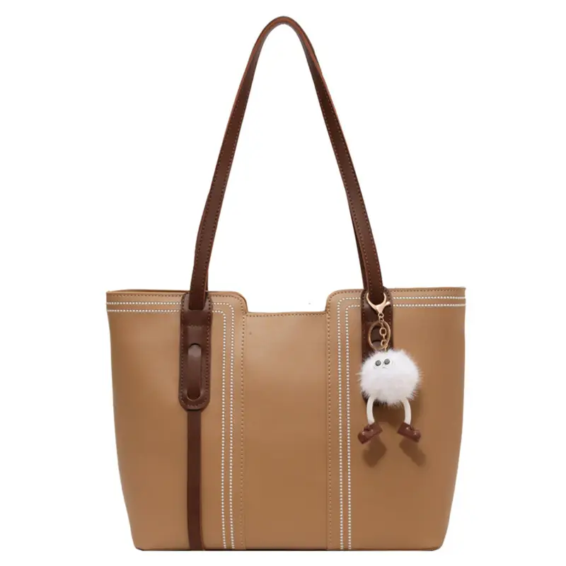 Black Women's Large Tote Bag with Keychain