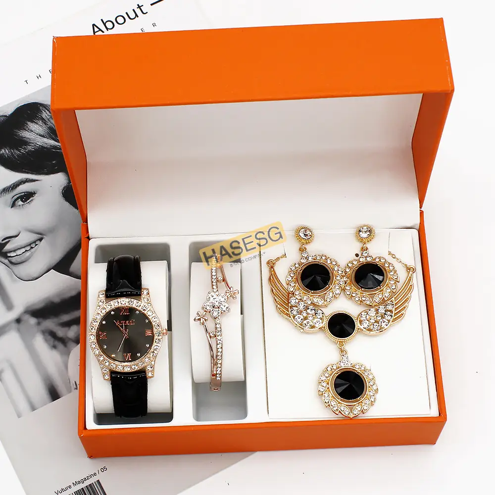 Women's Red Crystal Watch Gift Set — feature 11
