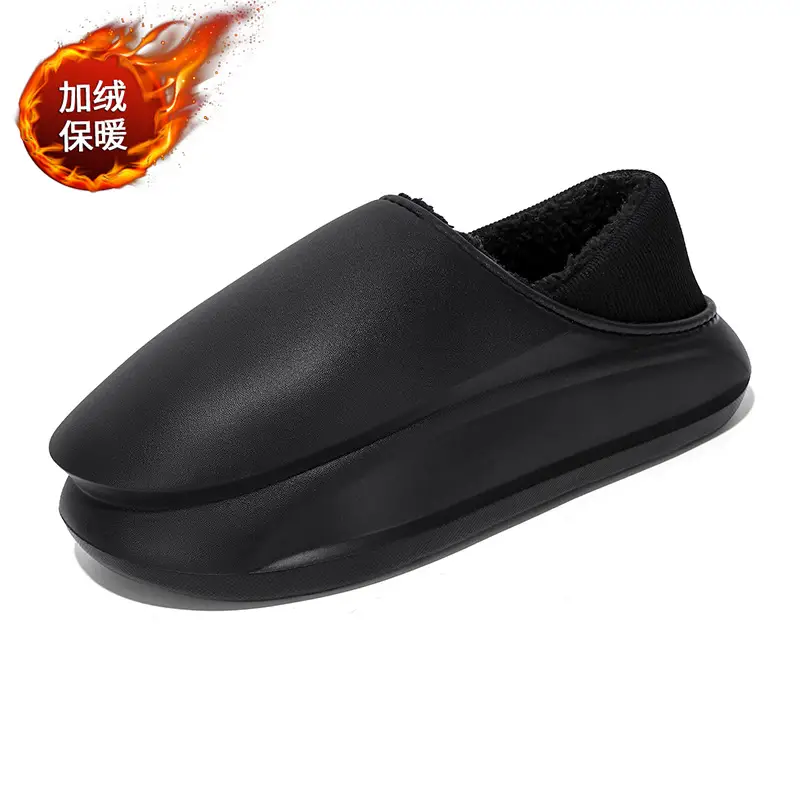 Winter Home thick bottom shit feeling all-inclusive cotton slippers men's Korean-style fashion casual fleece-lined warm cotton shoes couple - Image 5