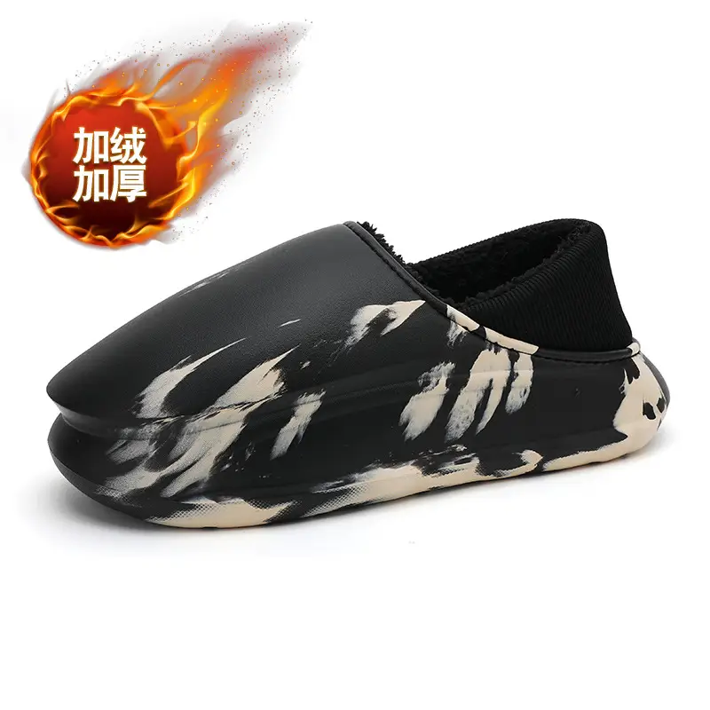 Cotton shoes winter fleece-lined warm indoor and outdoor cotton slippers men's cross-border plus size casual waterproof outdoor couple cotton slippers - Image 5
