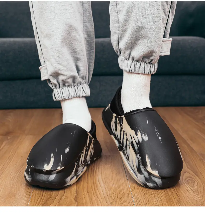 Cotton shoes winter fleece-lined warm indoor and outdoor cotton slippers men's cross-border plus size casual waterproof outdoor couple cotton slippers — feature 21