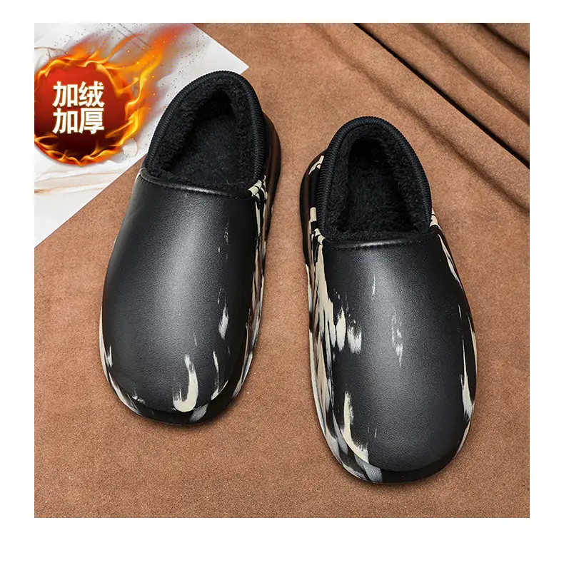 Cotton shoes winter fleece-lined warm indoor and outdoor cotton slippers men's cross-border plus size casual waterproof outdoor couple cotton slippers — feature 26