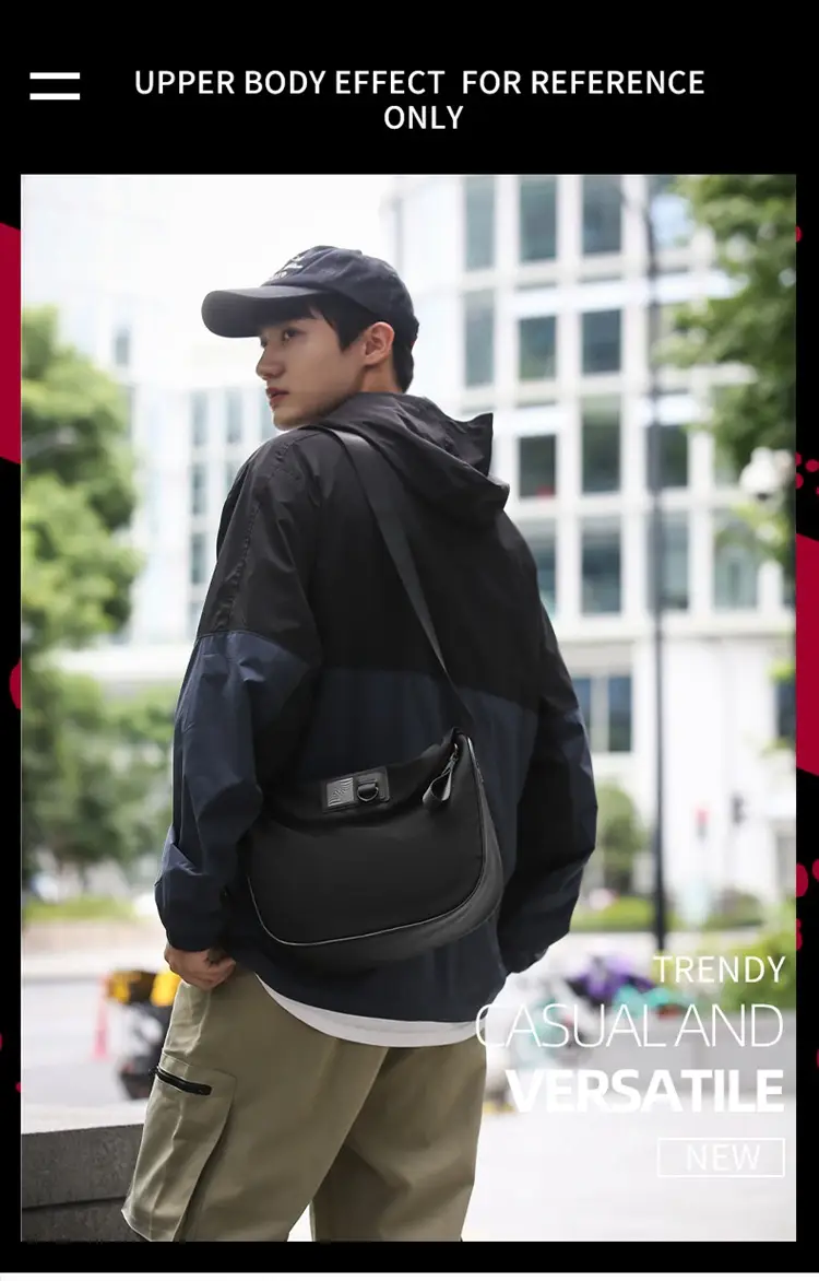 Black Messenger Bag for Men Women Commute Sports Functional — feature 2