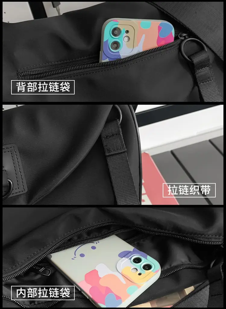 Black Messenger Bag for Men Women Commute Sports Functional — feature 27