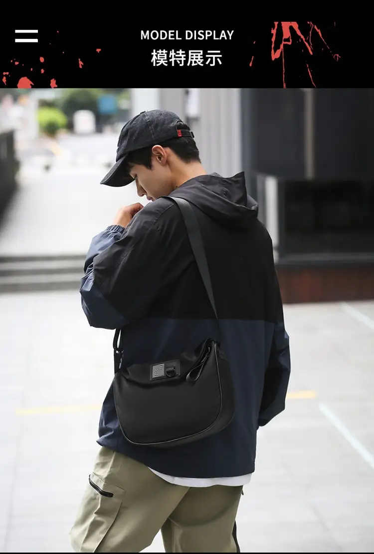 Black Messenger Bag for Men Women Commute Sports Functional — feature 7
