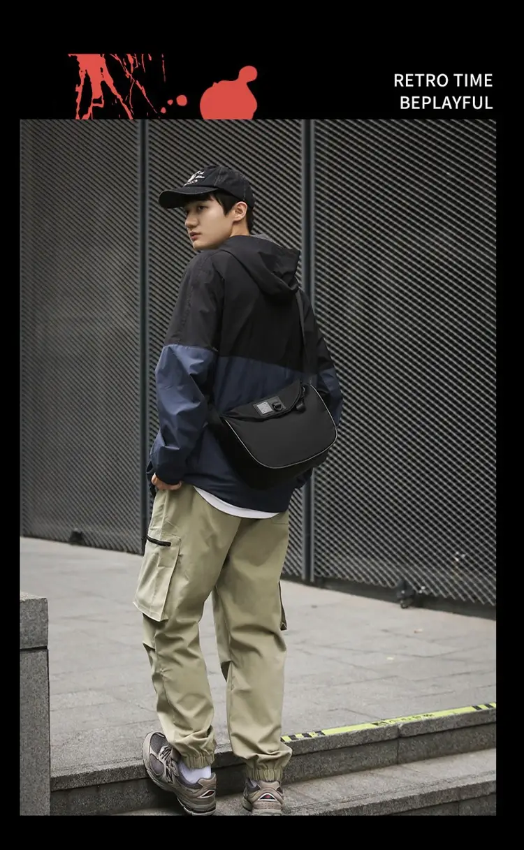 Black Messenger Bag for Men Women Commute Sports Functional — feature 9
