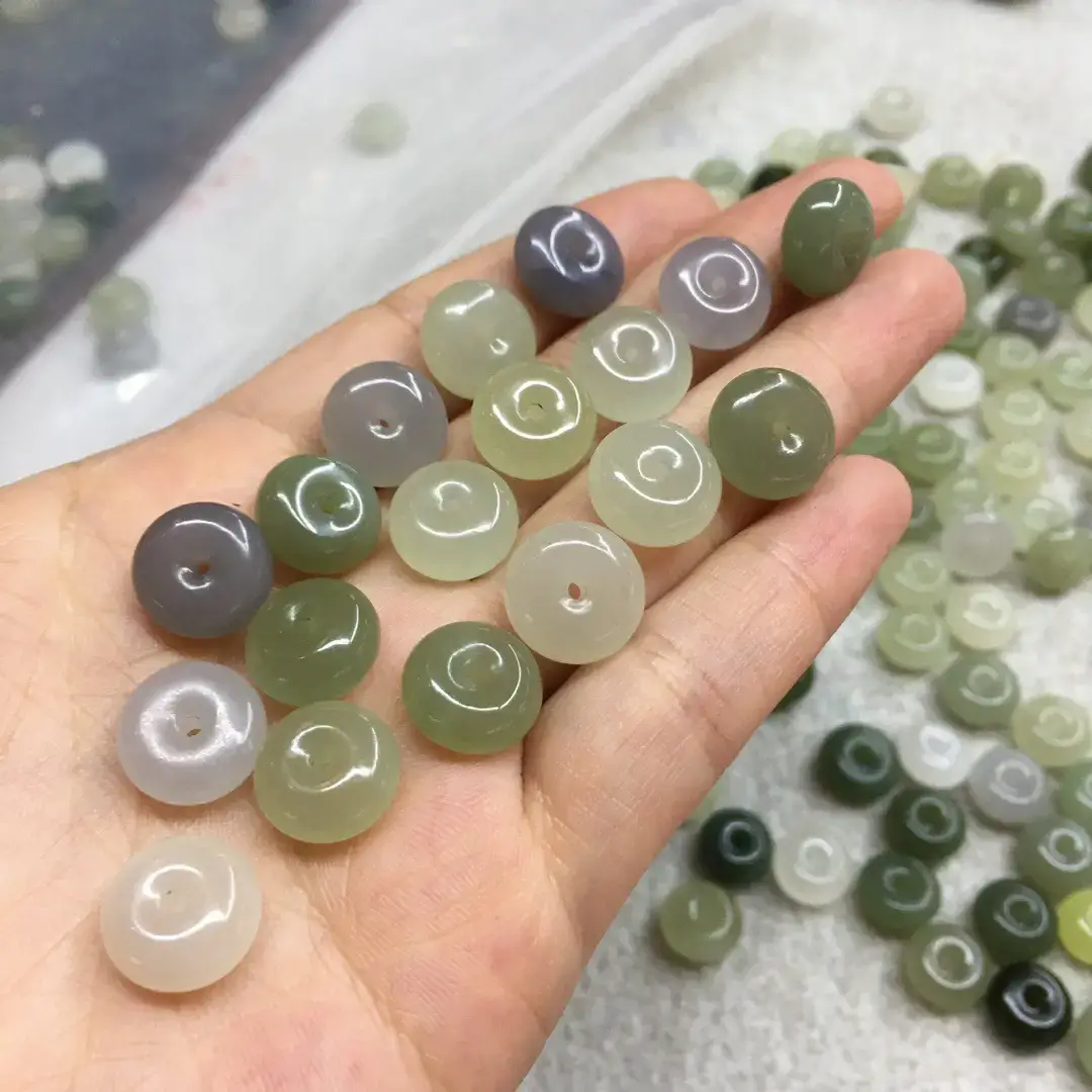 Qinghai Jade Ping An Buckle DIY Jewelry Accessories - Image 2