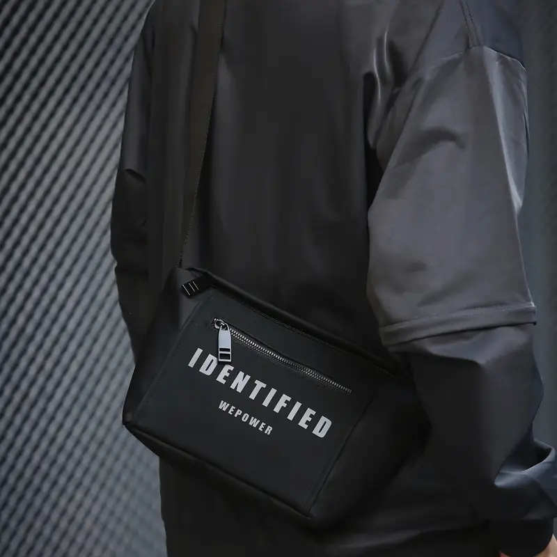 Men Women Black Messenger Bag with Hoodie