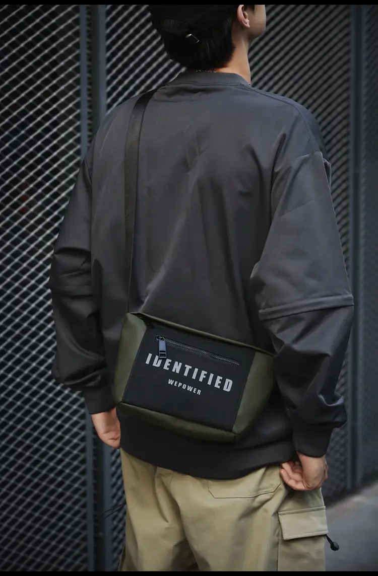 Men Women Black Messenger Bag with Hoodie — feature 14