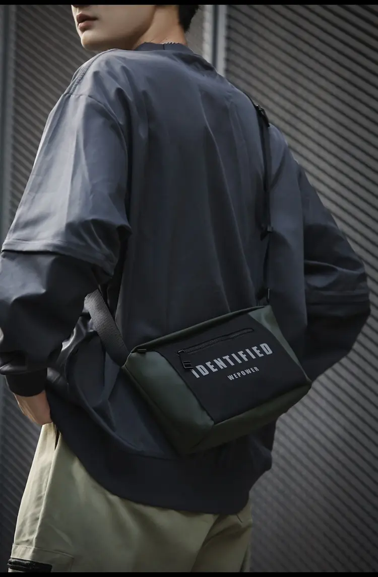 Men Women Black Messenger Bag with Hoodie — feature 15