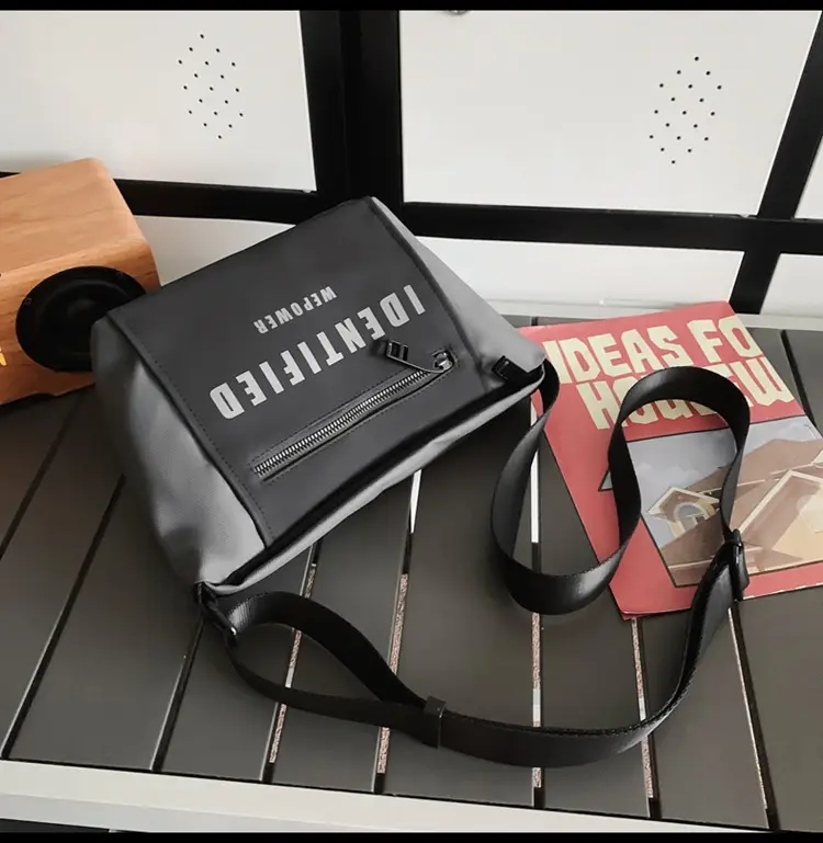 Men Women Black Messenger Bag with Hoodie — feature 20