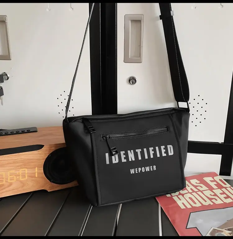 Men Women Black Messenger Bag with Hoodie — feature 23