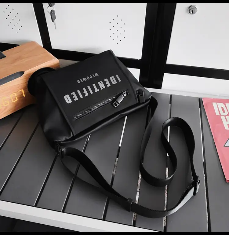 Men Women Black Messenger Bag with Hoodie — feature 28