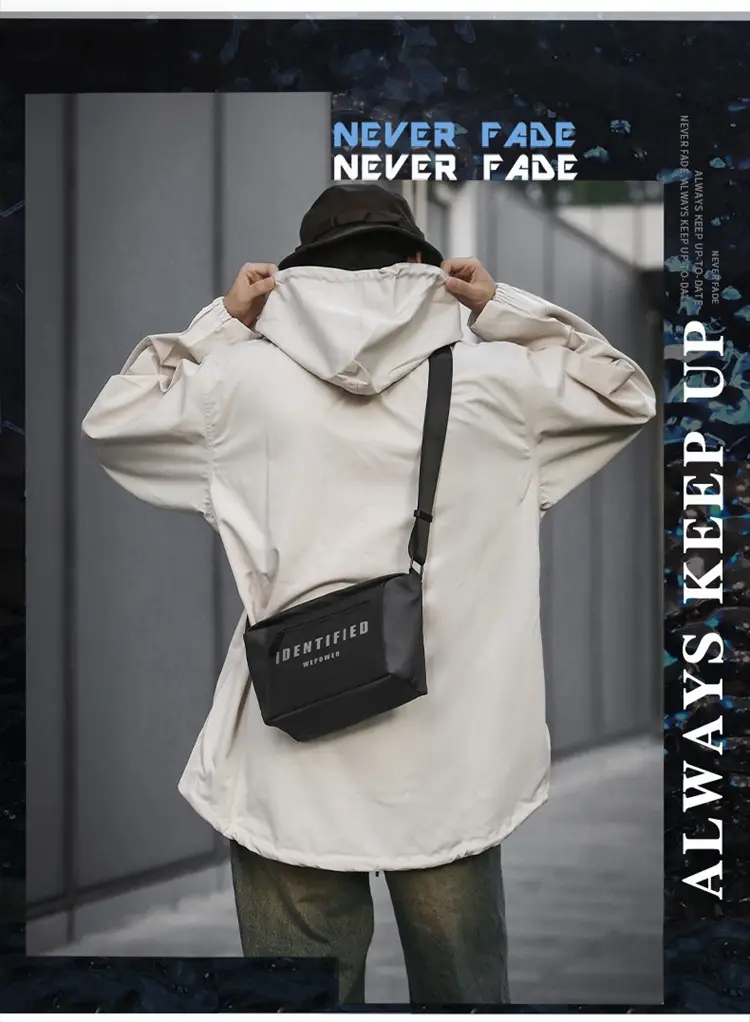 Men Women Black Messenger Bag with Hoodie — feature 3