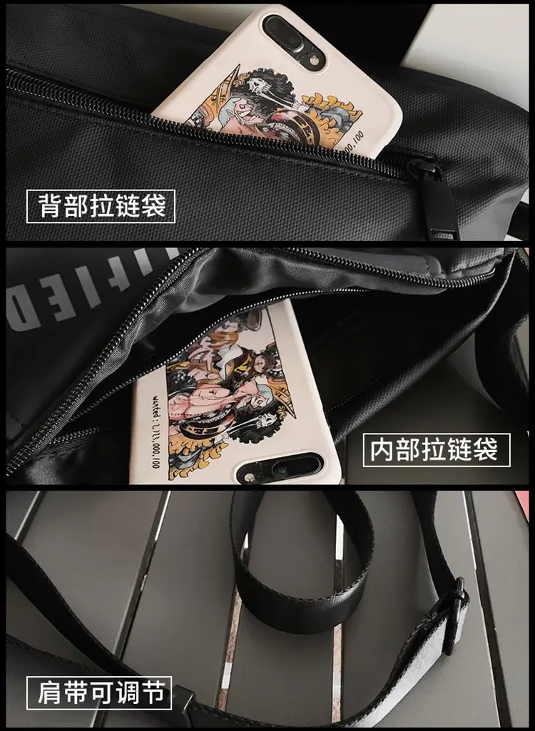 Men Women Black Messenger Bag with Hoodie — feature 30