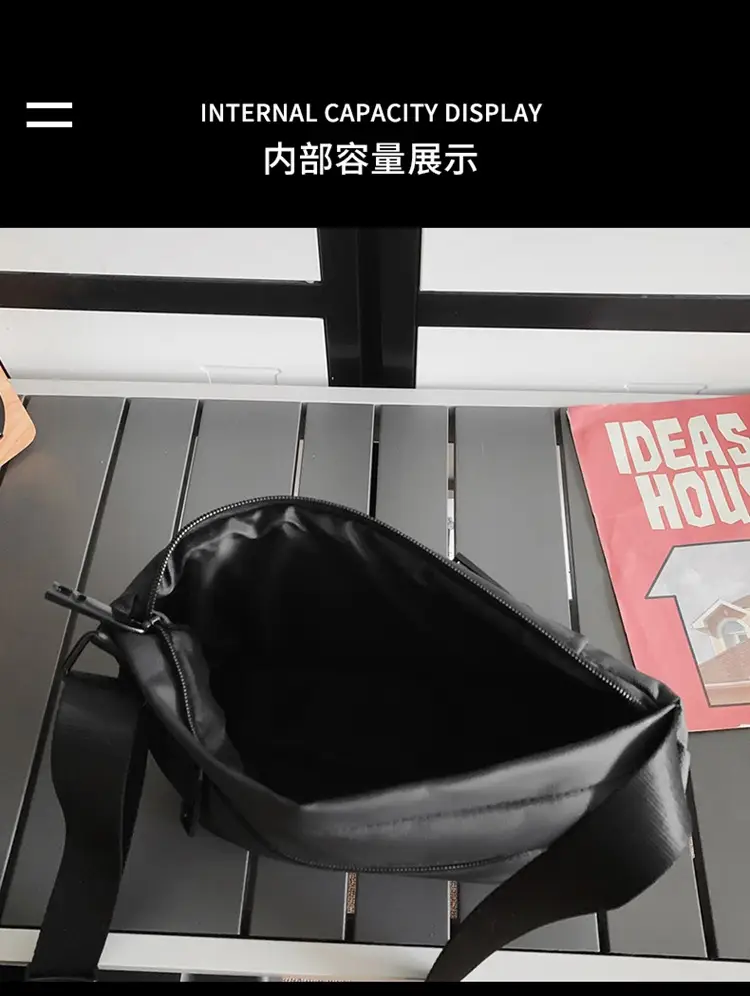 Men Women Black Messenger Bag with Hoodie — feature 31