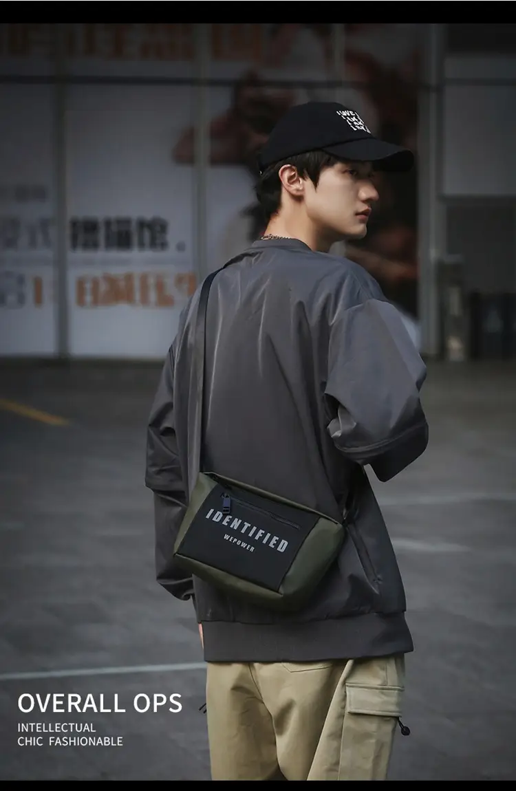 Men Women Black Messenger Bag with Hoodie — feature 5