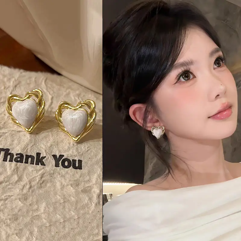 S925 Silver Heart Stud Earrings for Women - Image 41