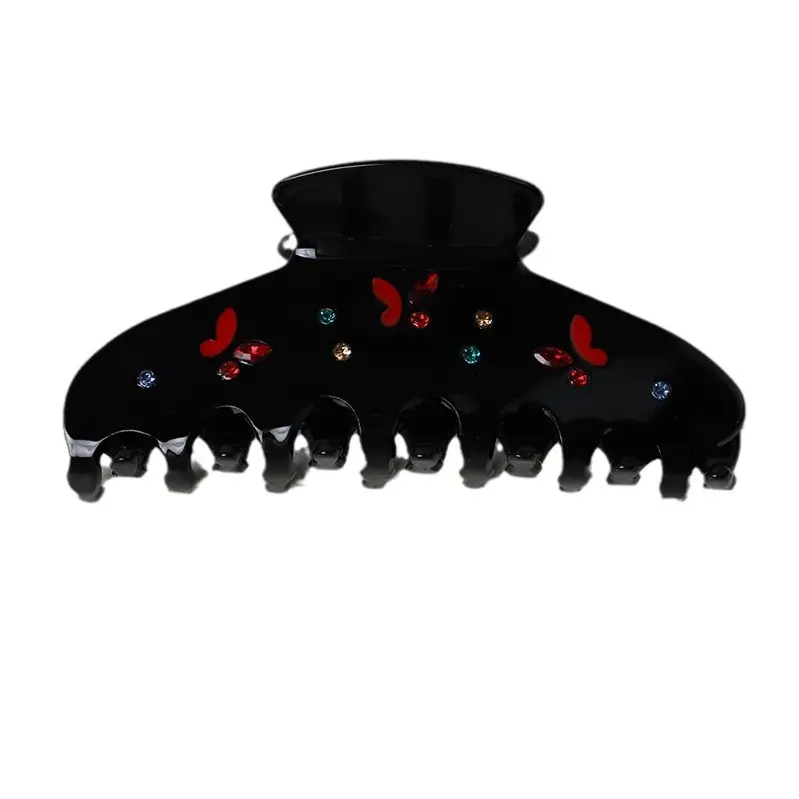 New Acetic Acid Rhinestone Butterfly Hair Clips for Women - Image 7