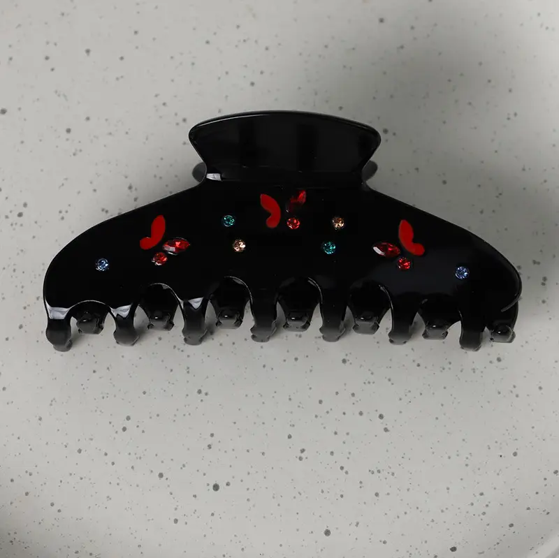 New Acetic Acid Rhinestone Butterfly Hair Clips for Women — feature 13