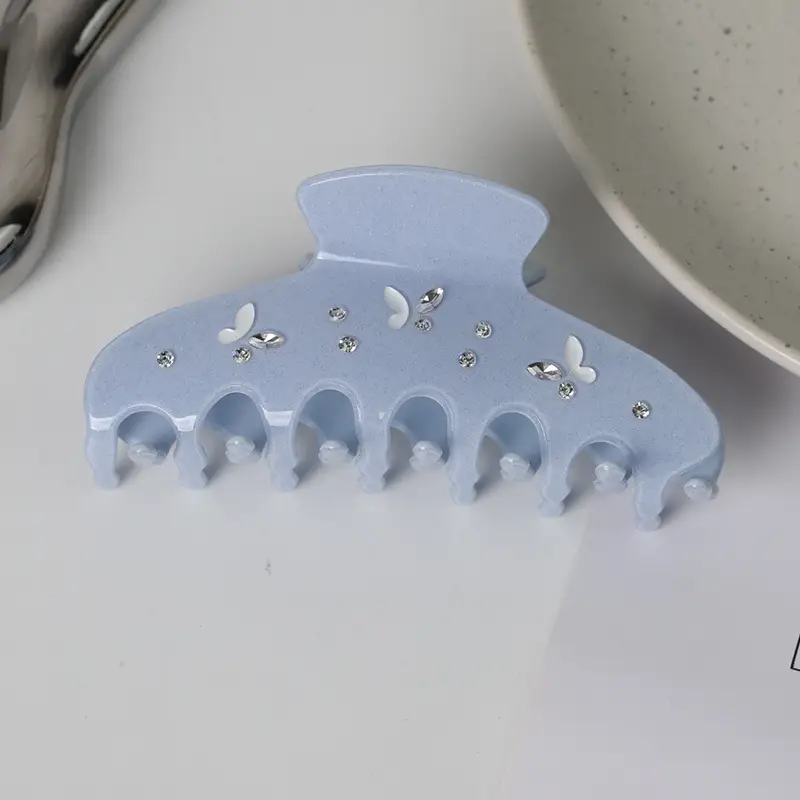 New Acetic Acid Rhinestone Butterfly Hair Clips for Women — feature 9
