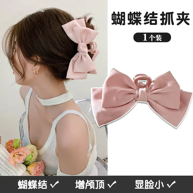 Oversized Black Bow Clip for Women Hairpin - Image 3