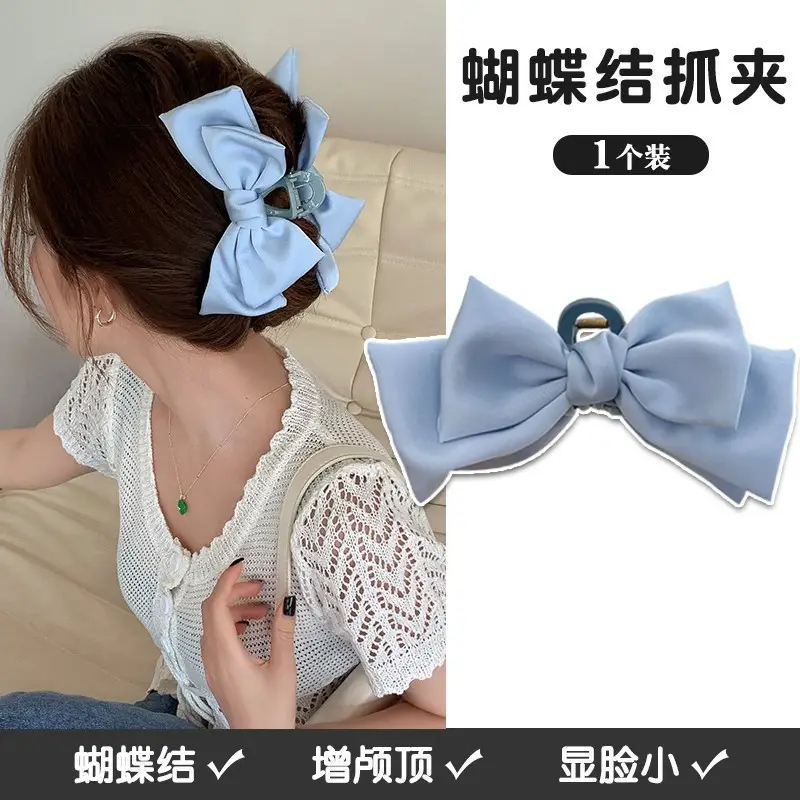 Oversized Black Bow Clip for Women Hairpin - Image 4