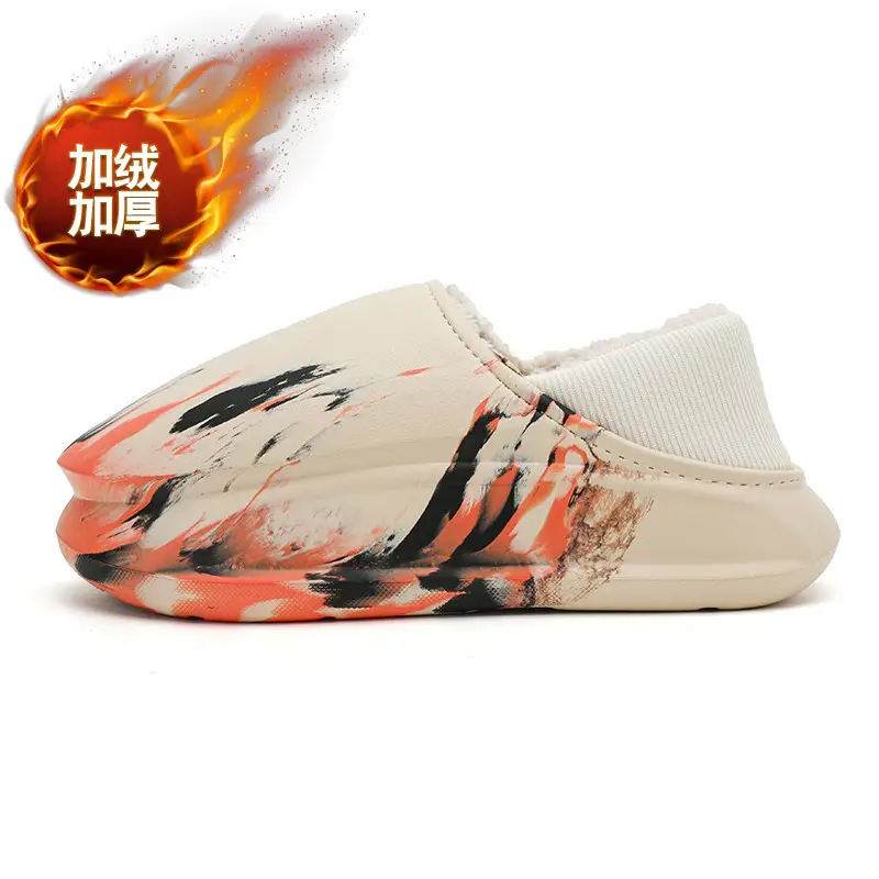Waterproof cotton shoes men's cotton slippers bag heel winter indoor home thick-soled warm wool slippers cross-border casual cotton shoes - Image 5
