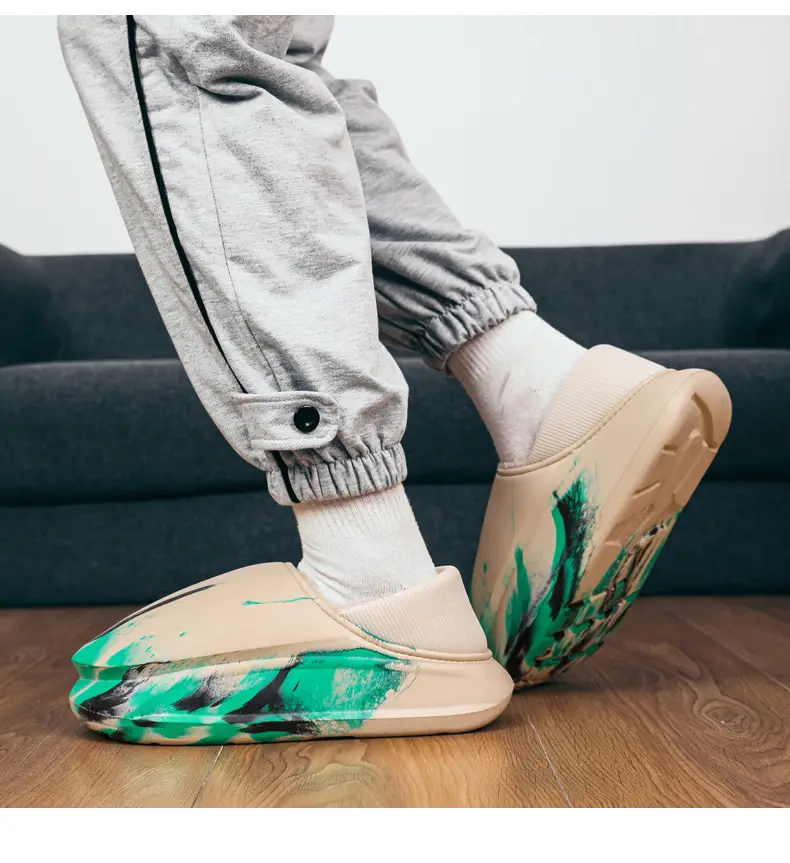 Waterproof cotton shoes men's cotton slippers bag heel winter indoor home thick-soled warm wool slippers cross-border casual cotton shoes — feature 18