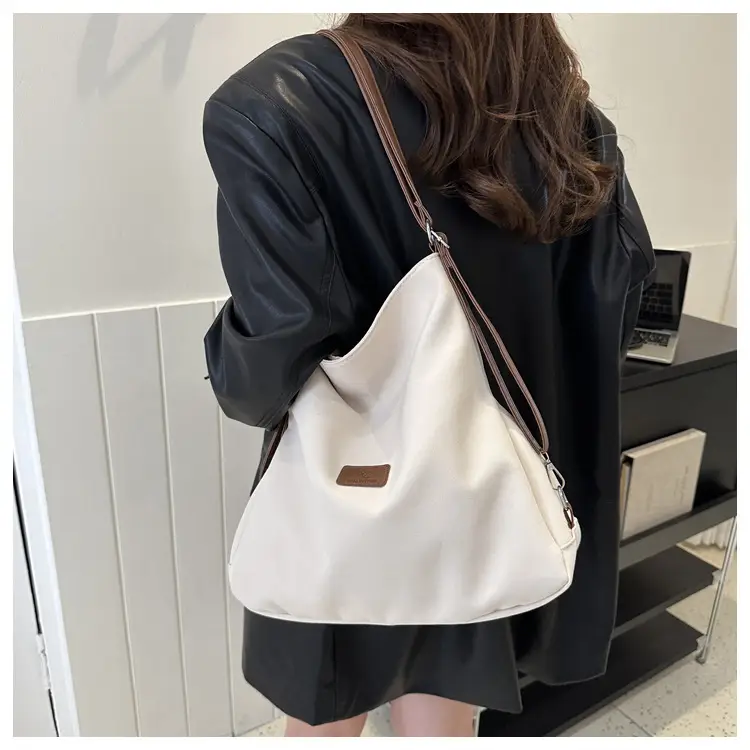 Black Canvas Shoulder Tote Bag for Women 2023 — feature 11