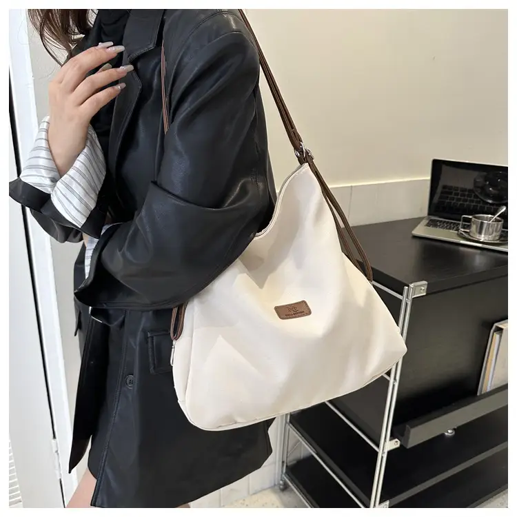Black Canvas Shoulder Tote Bag for Women 2023 — feature 12