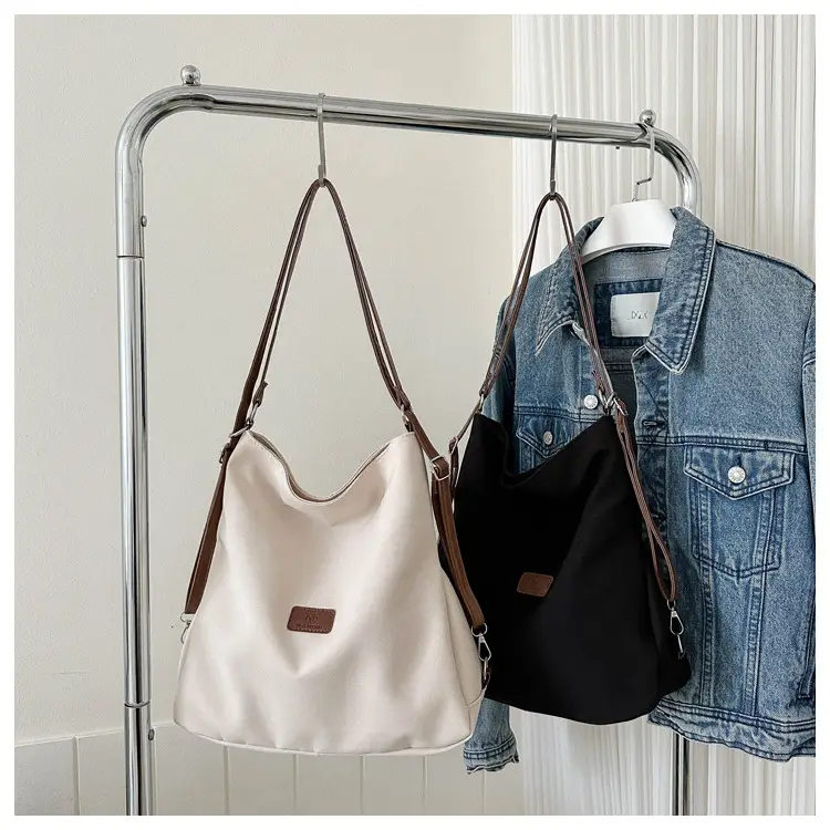 Black Canvas Shoulder Tote Bag for Women 2023 — feature 17