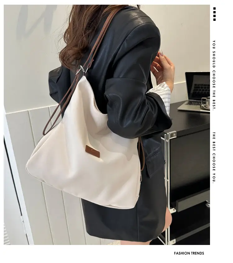 Black Canvas Shoulder Tote Bag for Women 2023 — feature 2