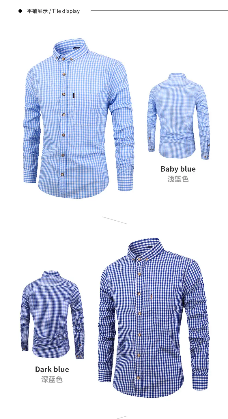 Men's Red Long Sleeve Button-Down Shirt — feature 10