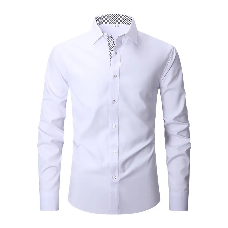 Men's Red Long Sleeve Button-Down Shirt - Image 10