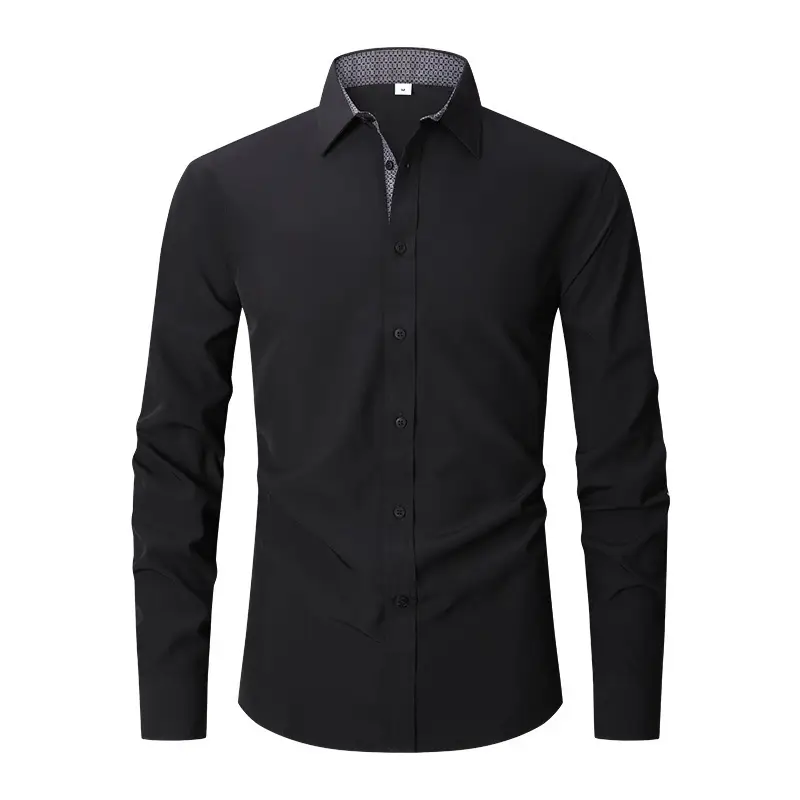 Men's Red Long Sleeve Button-Down Shirt - Image 11