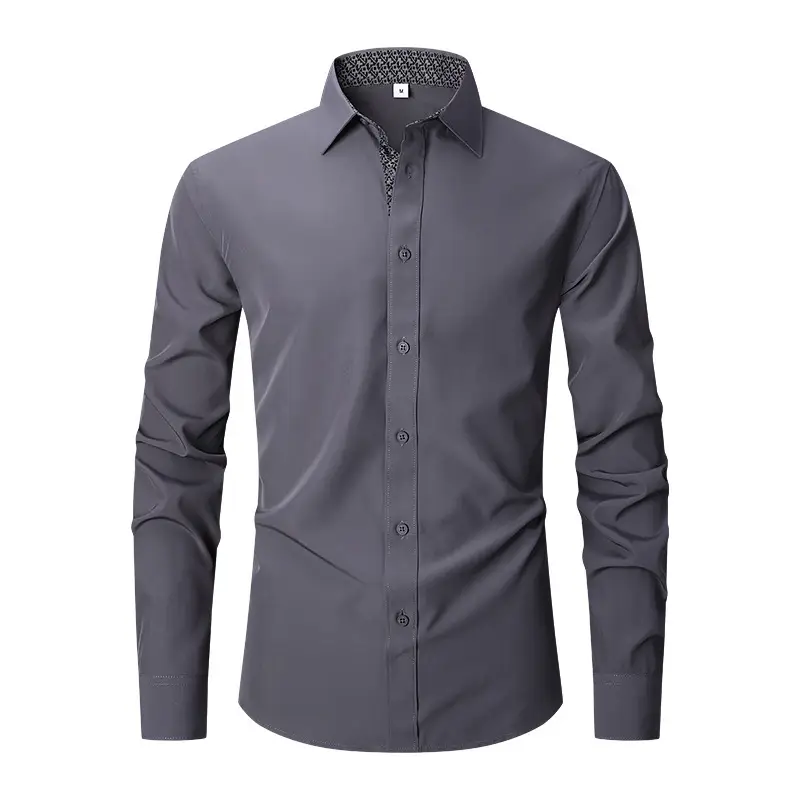 Men's Red Long Sleeve Button-Down Shirt - Image 13