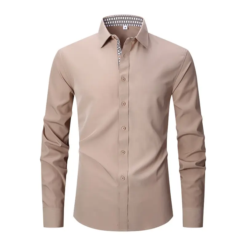 Men's Red Long Sleeve Button-Down Shirt - Image 15