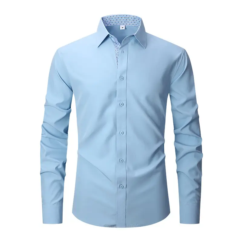 Men's Red Long Sleeve Button-Down Shirt - Image 16