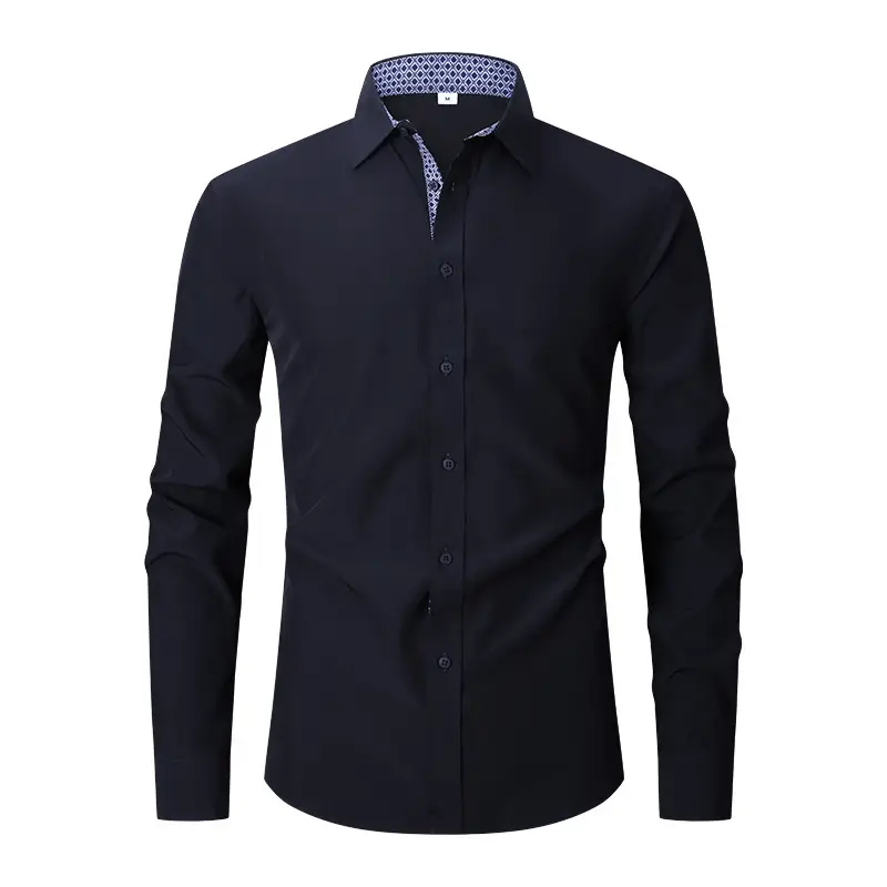 Men's Red Long Sleeve Button-Down Shirt - Image 17