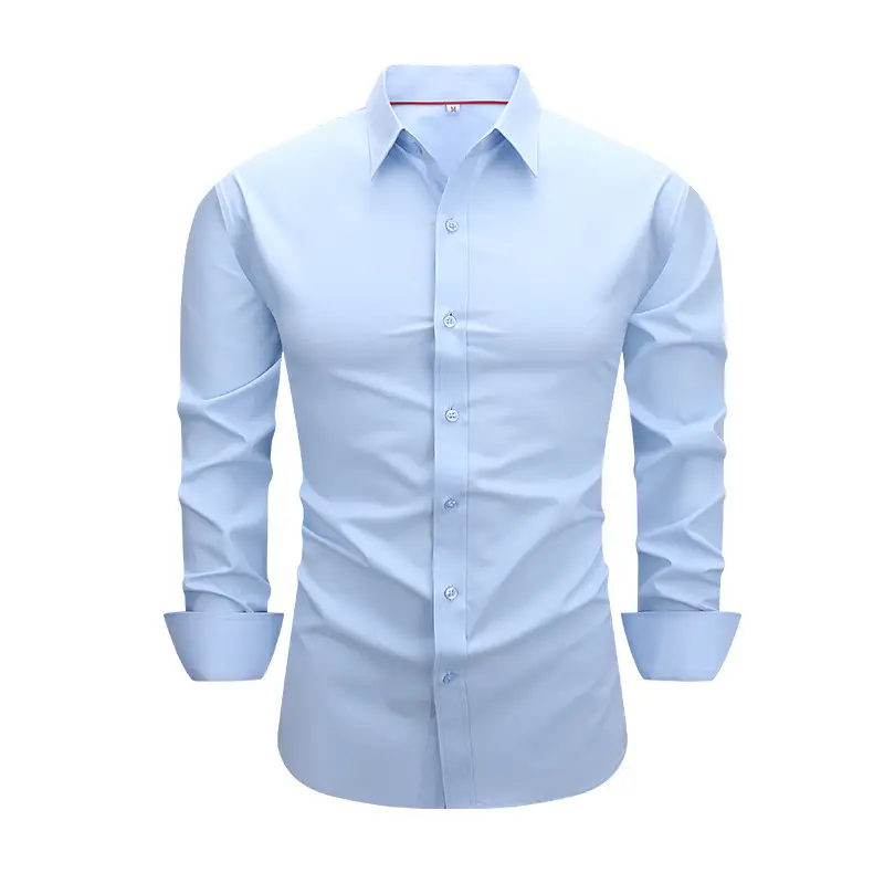 Men's Red Long Sleeve Button-Down Shirt - Image 21