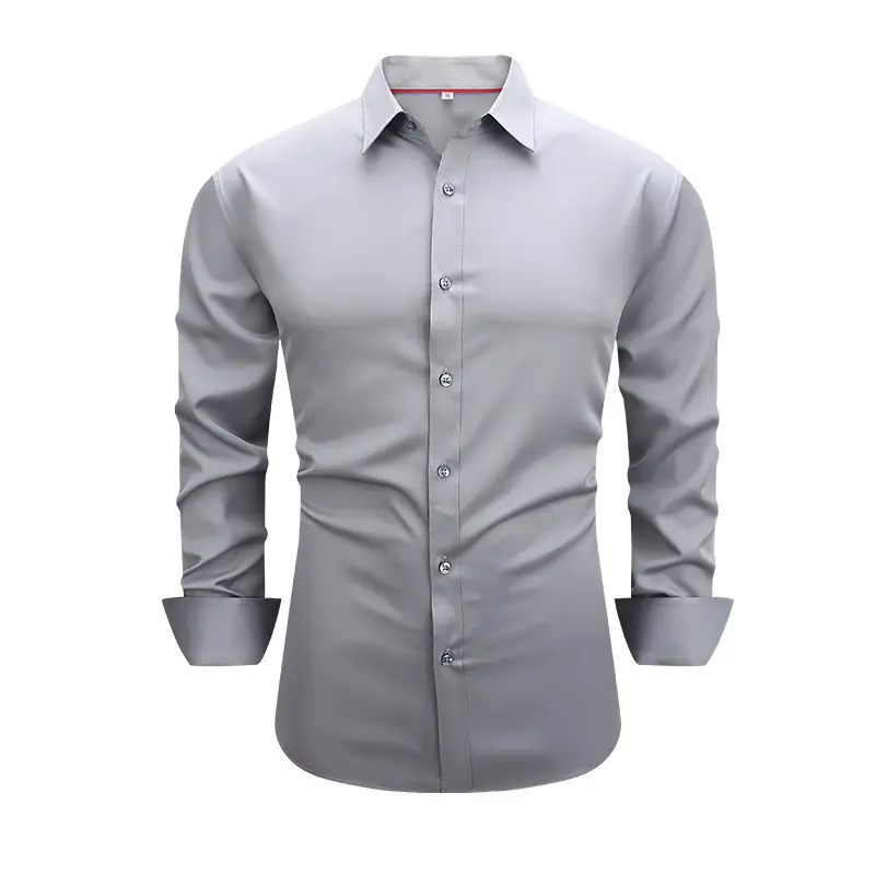 Men's Red Long Sleeve Button-Down Shirt - Image 22