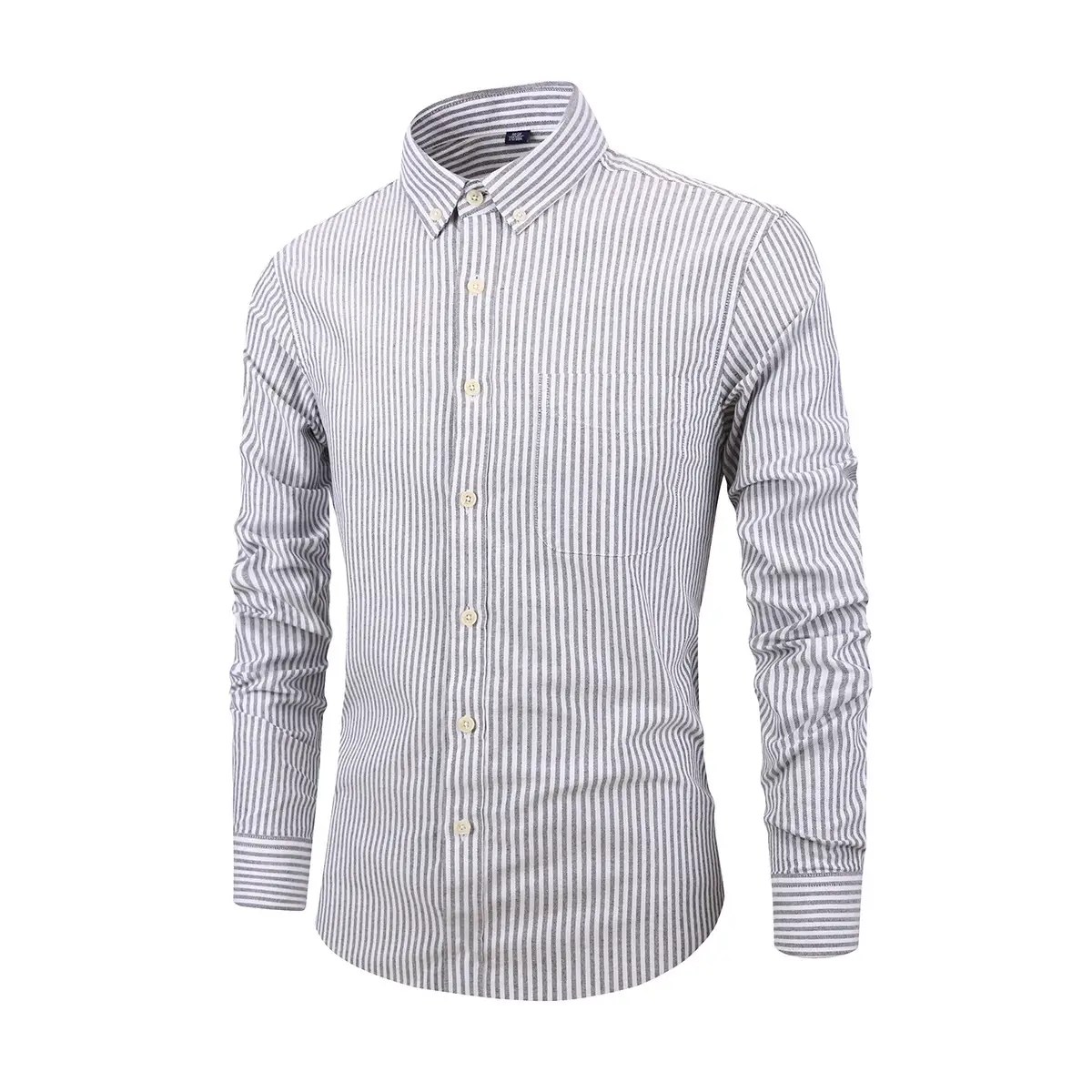 Men's Red Long Sleeve Button-Down Shirt - Image 24