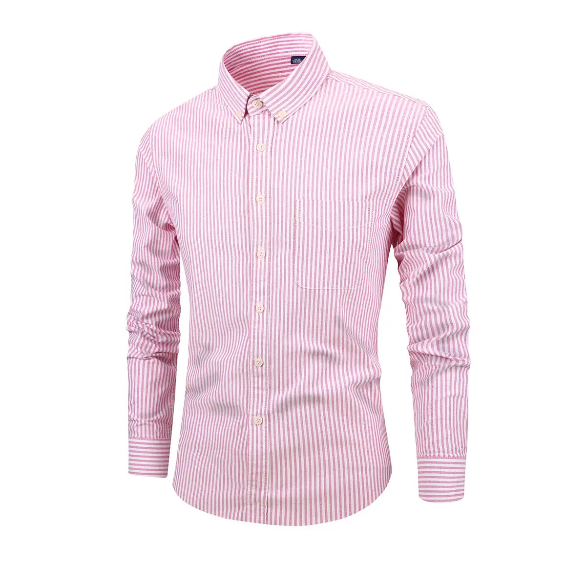 Men's Red Long Sleeve Button-Down Shirt - Image 26