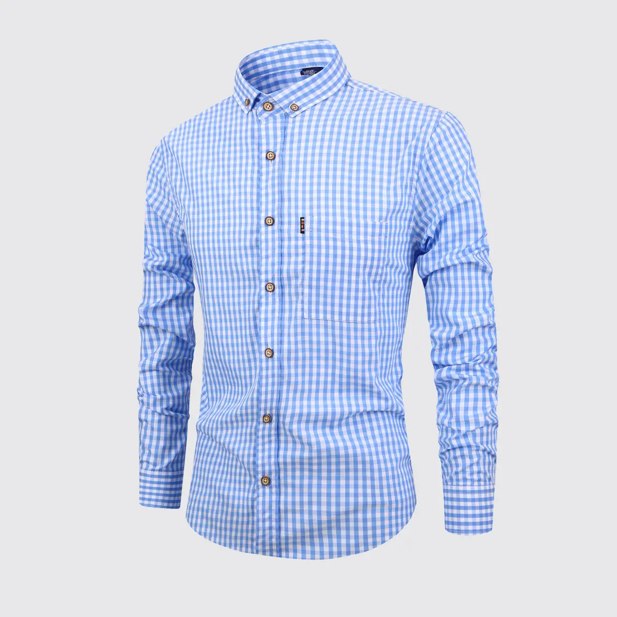 Men's Red Long Sleeve Button-Down Shirt - Image 3