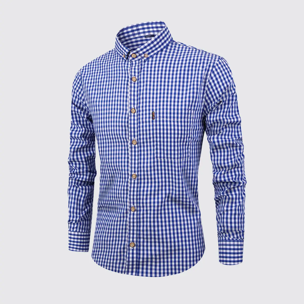 Men's Red Long Sleeve Button-Down Shirt - Image 4