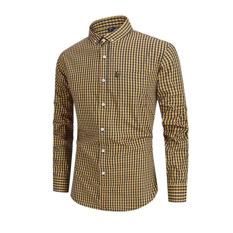 Men's Red Long Sleeve Button-Down Shirt - Image 6