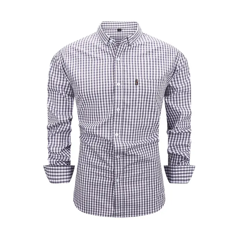 Men's Red Long Sleeve Button-Down Shirt - Image 7