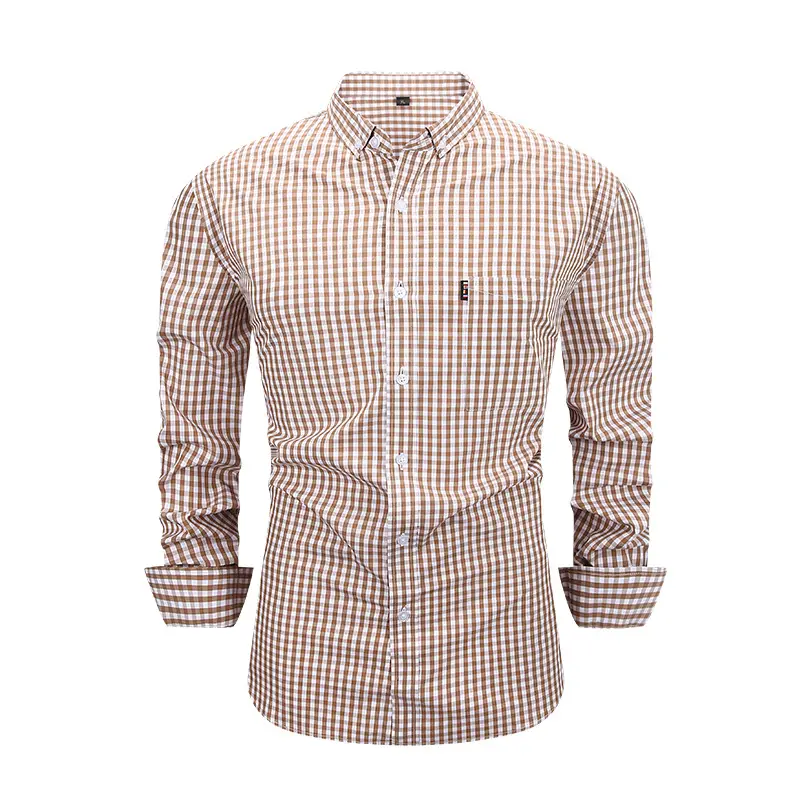 Men's Red Long Sleeve Button-Down Shirt - Image 8